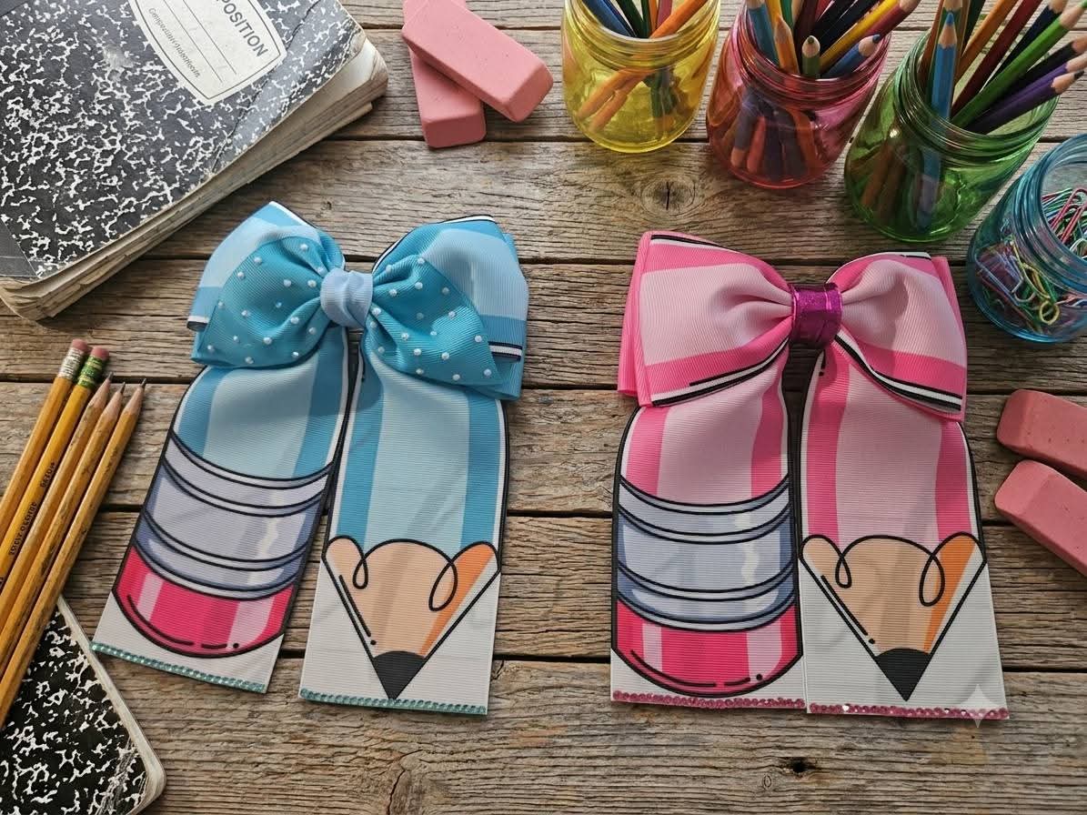 Back to School Hair Bow Set