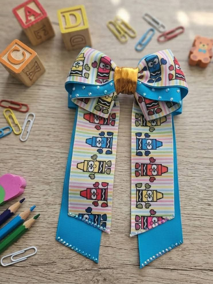 Crayon hair bow